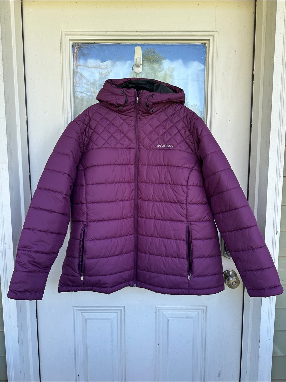 NWOT Columbia Women's Plum Quilted Puffer Jacket with Hood (2X)